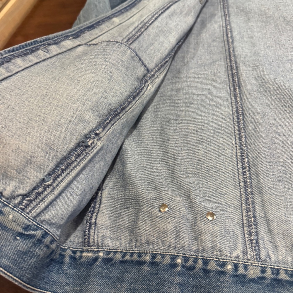 Derrieres Vintage Light Wash Denim Trucker Jacket Mens Blue Jean Coat XL - Picture 5 of 10